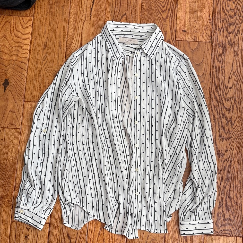 LOFT Women’s Striped Button Down Shirt